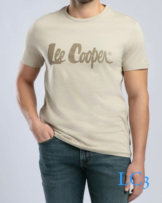 Lee Cooper - Big Centre Logo - Beige Regular T-Shirt