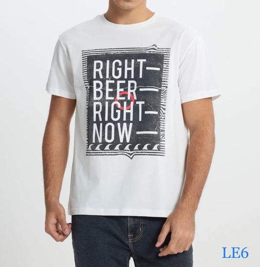 Lee - Designed - White + Grey - Regular Fit T-Shirt