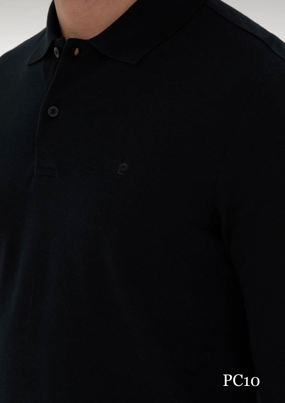 Pierre Cardin - Basic - Long Sleeve - Black - Slim Fit Polo