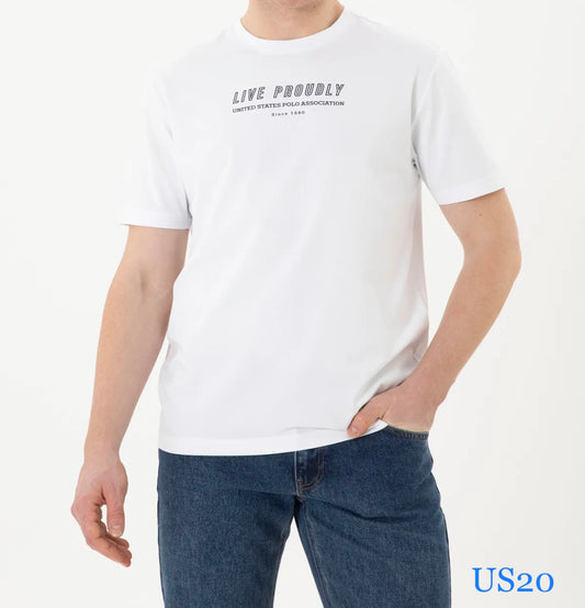 U.S.P.A - Centre Logo - White T-Shirt