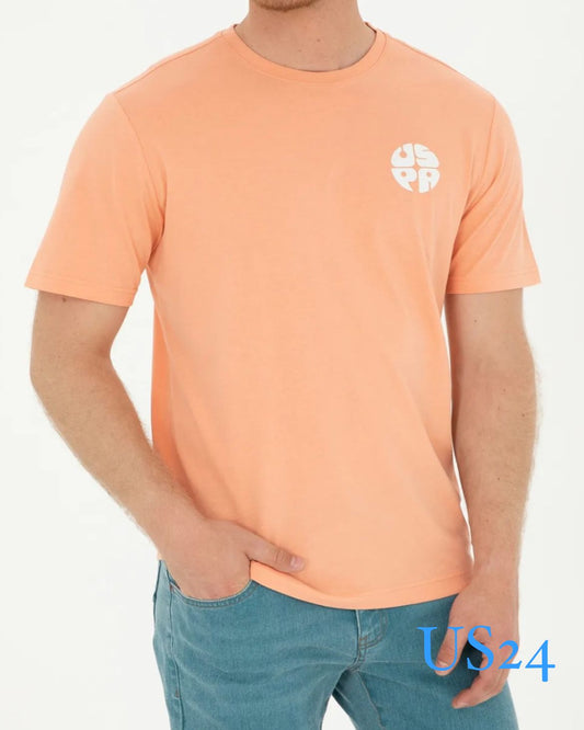 U.S.P.A - Circle Logo - Salmon Regular T-Shirt