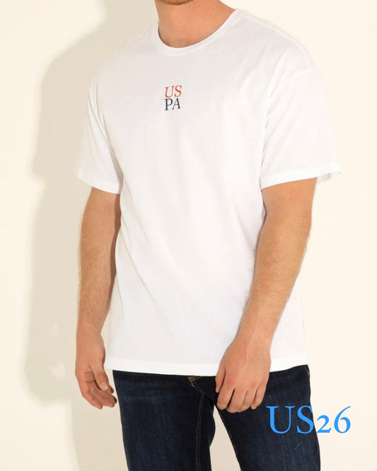 U.S.P.A - Centre Logo - White Comfort T-Shirt
