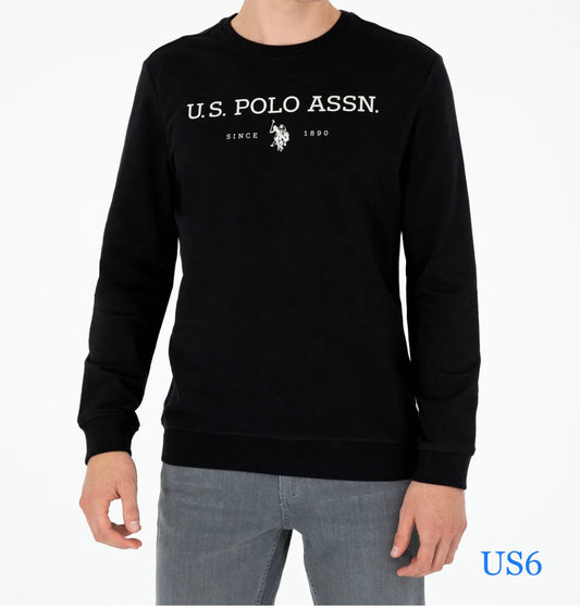 U.S.P.A - Centre Logo - Long Sleeve - Black Regular Sweatshirt